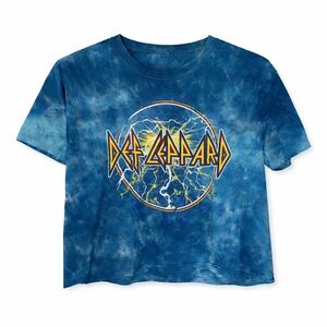 🎸 NWOT! Official Def Leopard Tie Dye Crop Tee